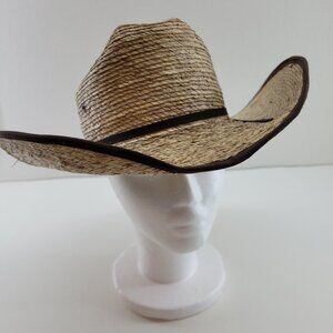 Twister Western Cowboy Hat Straw or Palm Leaf Size 7 USA Men's